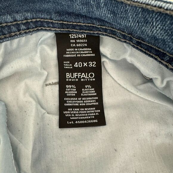 Buffalo David Bitton Jeans Mens 38x30* Blue Jackson X Straight Stretch Denim A - Picture 5 of 11